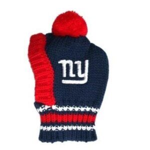 Dog Puppy Cat NFL New York Giants Knit Beanie Hat S Blue Ski Snow Winter Pet